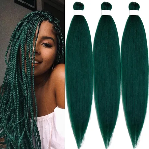 Miniatura 54 de Cabello para Trenzar Naranja Jengibre Pre-Estirado Kanekalo Cabello para Trenzar Pre-estirado 26 pulgadas Extensiones de Cabello Sintético