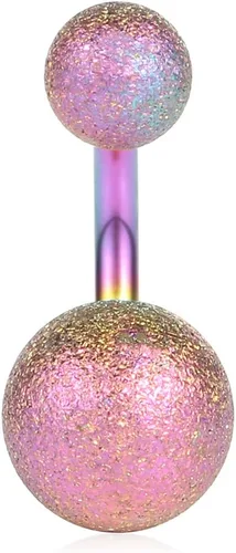 Miniatura 11 de Ruifan 14G 0.236 in 1/4 pulgadas 316L Acero quirúrgico cristal ferido CZ corto ombligo aretes de ombligo anillos de botón 4-6 piezas