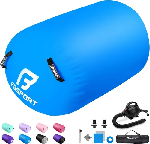 Miniatura 8 de FBSPORT Air Roller Gymnastics Barrel, Inflatable Gymnastics Air Roller Inflatable Air Gymnastics Mat for Yoga Cheerleading Training Home Outdoor