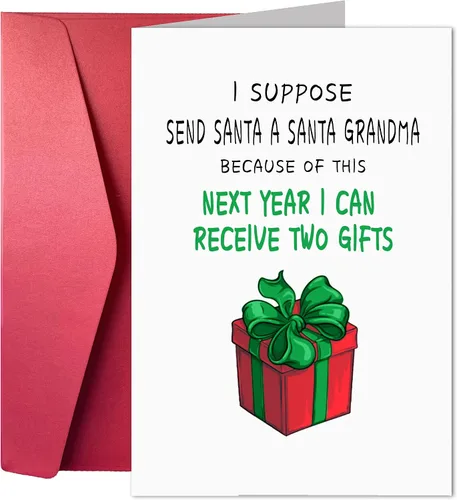 Joycard Tarjetas de Navidad divertidas y humorísticas, tarjetas de felicitación de Año Nuevo, tarjeta de felicitación de Navidad para novio, novia,