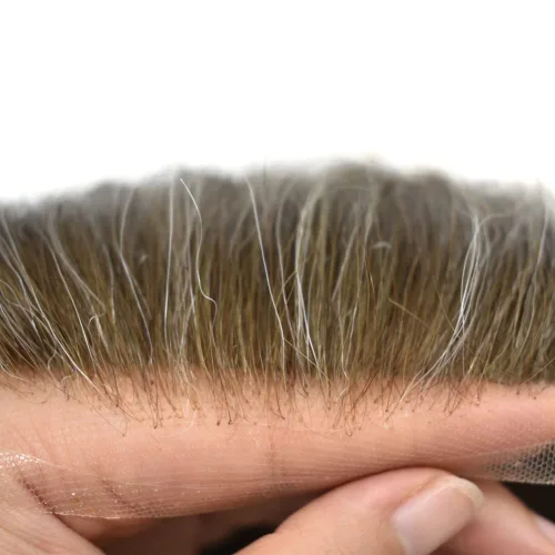 Miniatura 3 de Unidades de cabello para hombres invisibles de repuesto de poliuretano para hombre, piel ultrafina, 0.002 in, tupé atado a mano, cabello humano
