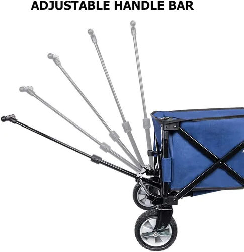 Miniatura 8 de VINGLI Carro plegable portátil, resistente carrito de compras plegable para deportes de jardín, marco de acero para playa, parque, camping, patio
