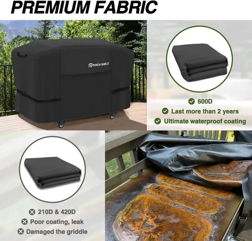 Miniatura 5 de Porch Shield Cubierta de parrilla de gas 600D de 28 pulgadas impermeable y resistente a la decoloración, se adapta a la estación de cocción