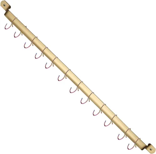 Miniatura 7 de Kyraton Organizador de Riel para Utensilios de Cocina - Estante Gourmet Montado en la Pared con 14 Ganchos para Colgar Cuchillos, Tazas, Espátulas