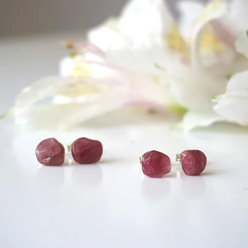 Miniatura 20 de Pendientes de tuerca de cristal de piedra natal aleternativa para mujer y hombre