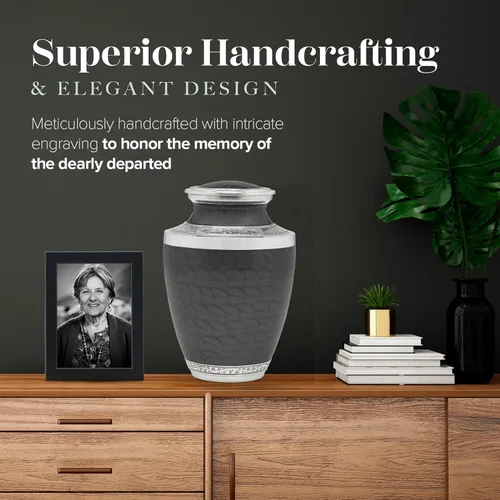 Miniatura 6 de Eternal Harmony Urna grande para cenizas, urna de cremación masculina y femenina para cenizas humanas con acabados elegantes, sello seguro y bolsa