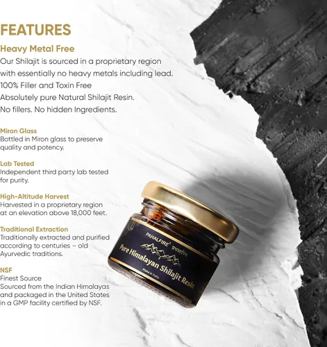 Miniatura 6 de Resina pura de Shilajit del Himalaya de grado A 85% de ácido fúlvico + 85 minerales traza 400 mg/porción probada en laboratorio Energía