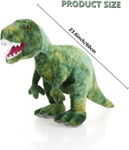 Miniatura 4 de NatureMan Juguete gigante T-Rex de peluche de dinosaurio de peluche, 23.6 pulgadas, animal de peluche realista para niños, muñeco de peluche
