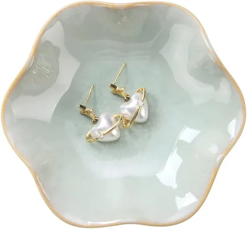 Miniatura 7 de 2 platos para anillos, cuenco pequeño para llaves, bandeja de cerámica para joyas, organizador de collares, aretes para mamá, amiga, hermana, todas