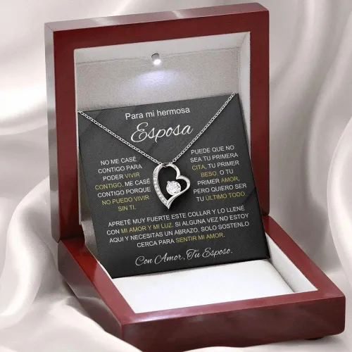 Miniatura 2 de LEXPO Para Mi Hermosa Esposa - Collar Regalo Personalizado Para Esposa, Novia, Pareja, Amor, Aniversario, Cumpleaños, Celebración - FL229P