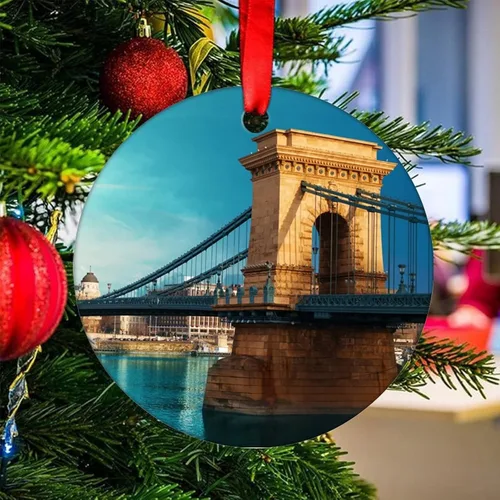 Miniatura 23 de Adorno de Navidad 2023 Florencia Italia Adorno de Navidad de cerámica Catedral Casas Santa María del árbol de Navidad, adorno colgante de regalo