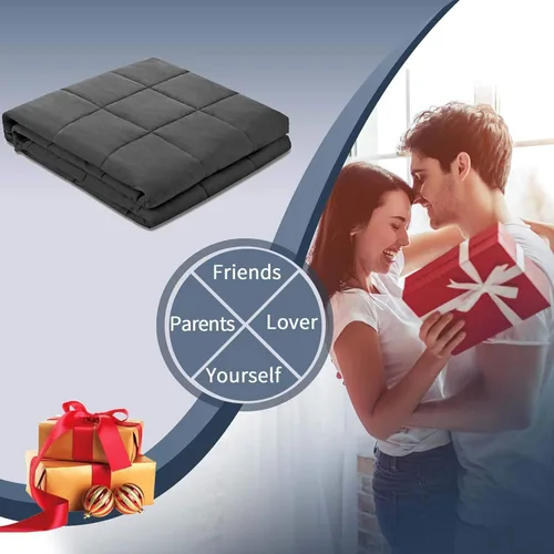 Miniatura 7 de HOELLL Manta con peso de 10 libras, 48 x 72 pulgadas, tamaño matrimonial para adultos, manta pesada para sofá y cama, algodón suave y transpirable