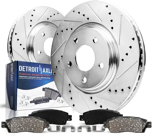 Miniatura 14 de Detroit Axle - Kit de freno delantero para Mercedes-Benz C350e GLC300 2016-2018, E300 2017, E350 2020-2022, frenos de disco perforados y ranurados