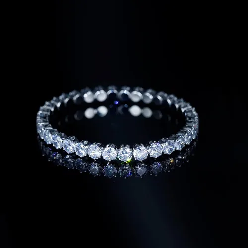 Miniatura 4 de Pulsera ajustable de circonita cúbica para mujeres y hombres, chapada en oro blanco y cadena de tobilleras