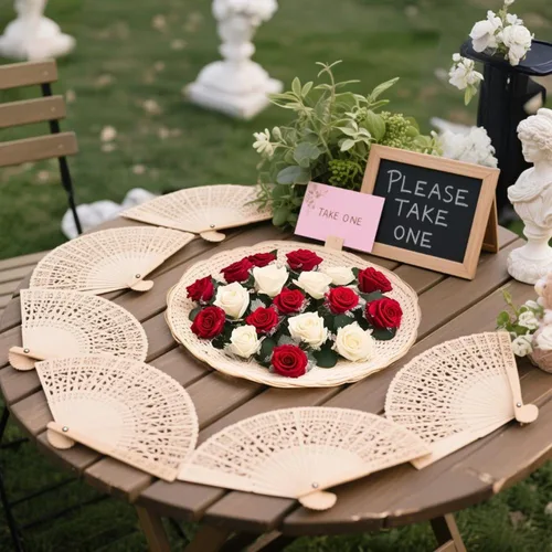 Miniatura 6 de Wobe Paquete de 60 abanicos de sándalo para recuerdos de boda, abanicos plegables de mano de madera, calados, para bodas, fiestas, decoración