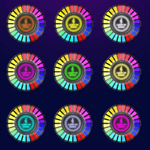 Miniatura 8 de Luz de ritmo de control de sonido magnético RGB colorido, luz de control de sonido recargable RGB con aplicación móvil, control de sonido ritmo