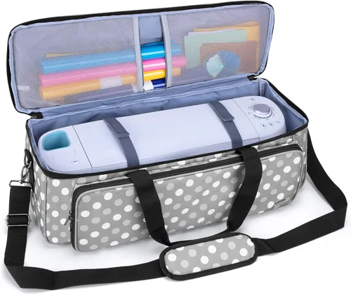 Miniatura 2 de Luxja bolsa de transporte compatible con la máquina troqueladora Cricut y suministros Puntos grises