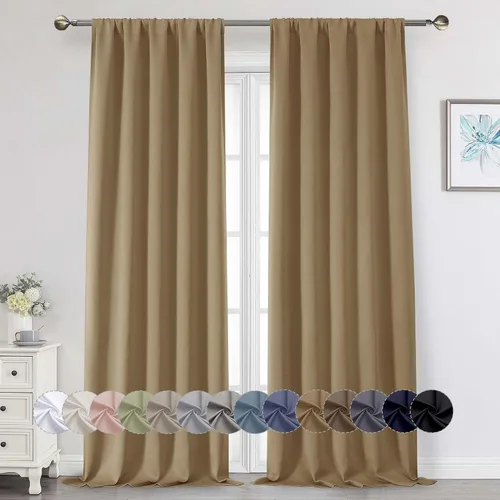 Miniatura 231 de Cortinas opacas para dormitorio, sala de estar, juego de 2 paneles de 54 pulgadas de largo, cortinas de oscurecimiento de habitación con aislamiento