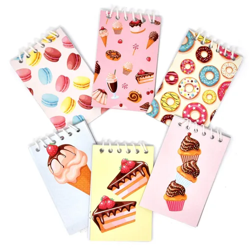 Gift Boutique 48 Dessert Theme Mini Notepads Donut Ice Cream Cupcake Spiral Notebooks for Kids School Supplies Birthday Party Favors Classroom