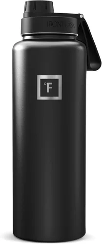 Miniatura 85 de IRON °FLASK Frasco de hidratación para acampar y senderismo con pajilla, botella de agua deportiva de acero inoxidable con aislamiento de boca Dark