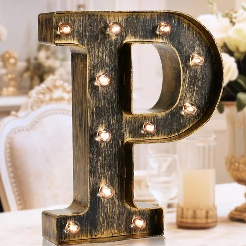 Miniatura 29 de Oycbuzo - Cartel de letras con luces LED doradas y negras, estilo industrial y clásico, para decoración de cafeterías, bodas, fiestas de cumpleaños