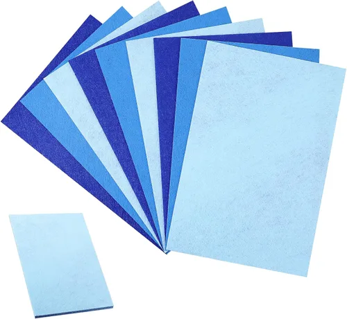 Hojas de fieltro para manualidades, 9 piezas de 11.8 x 7.9 pulgadas, hojas de fieltro de lana rígida de tela suave, alfombra de retazos, piezas de