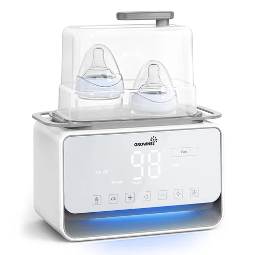 Miniatura 9 de Calentador de biberones para bebé, Grownsy 8 en 1 calentador de leche rápido con temporizador para leche materna o fórmula, se ajusta a 2 biberones