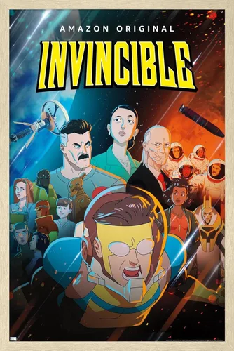 Miniatura 7 de Trends International Invincible - Póster de pared de una hoja, 14.72 x 22.37 pulgadas, versión enmarcada de madera de granero Versión enmarcada
