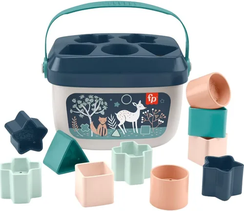 Fisher-Price Juego de 10 formas apilables de juguete para bebés a partir de 6 meses, color beige marino (exclusivo de Amazon)