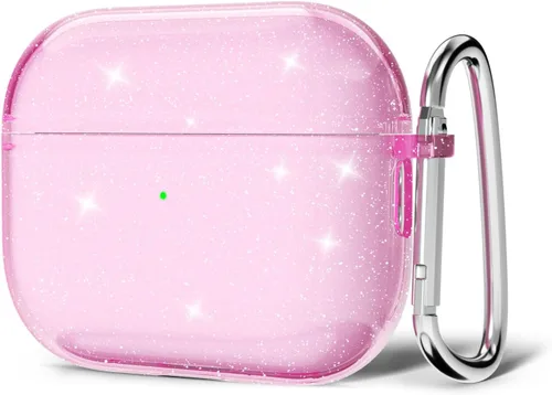 Miniatura 32 de Svanove Funda para Airpods Transparente con Purpurina, Funda Brillante y Bonita para Airpods de 1ª y 2ª Generación con Llavero, Carcasa Rígida