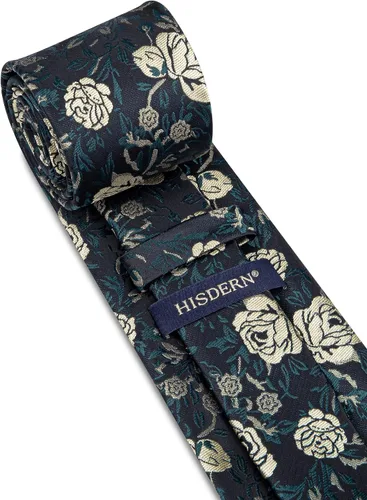 Miniatura 94 de Corbatas florales tejidas clásicas para hombre, corbata cuadrada de bolsillo, corbatas formales para hombres, boda con pañuelo