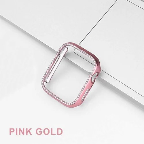 Miniatura 6 de Paquete de 2 fundas brillantes para Apple Watch de 1.732 pulgadas (Serie 6/5/4/SE) con protector de pantalla, cubierta de diamantes de cristal
