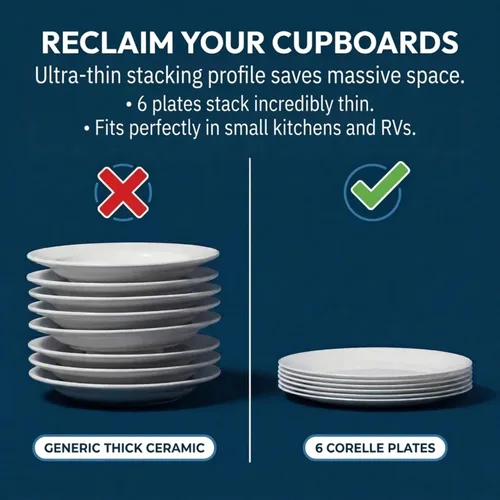 Miniatura 6 de Set de 6 platos rojos rubí para cena Corelle Livingware., Pack Platos de almuerzo, Blanco
