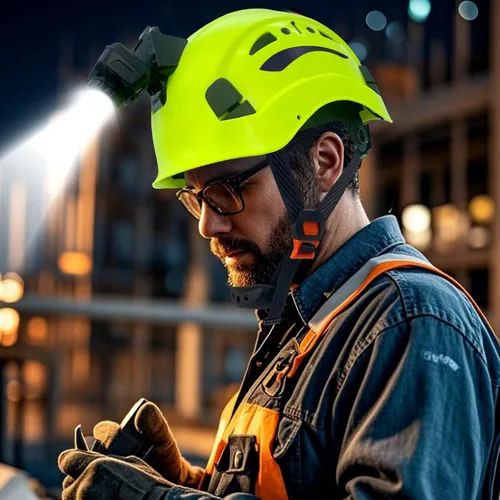 Miniatura 8 de Casco de seguridad industrial con luz RGS-8C rejillas de ventilación ajustables, transpirables, ligeros, cascos con faros delanteros para Faro