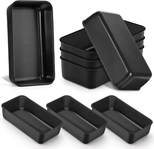 Miniatura 27 de LIANYU Paquete de 4 moldes para pan para hornear pan, molde para pan de 9 x 5 pulgadas, molde para pan de acero inoxidable para pastel de carne