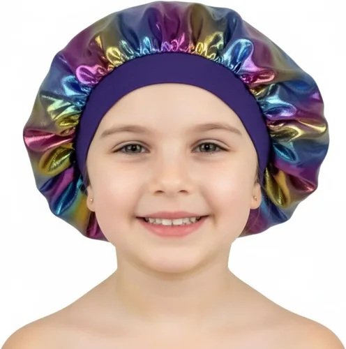 Miniatura 13 de Gorros de satén para niñas para niñas, gorro de satén para dormir, gorro de noche de seda