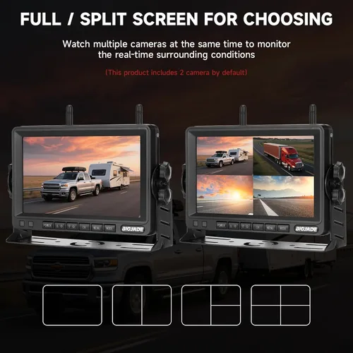 Miniatura 5 de Cámara de respaldo inalámbrica, cámara de respaldo para caravana con monitor HD de 7 pulgadas, sistemas de cámara de respaldo dual para camión
