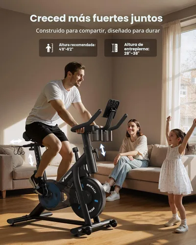 Miniatura 7 de MERACH Bicicleta de Ejercicio, Bicicleta Estática con Pastillas de Freno y App Exclusiva, Bicicleta de Ciclismo Interior de Bajo Ruido con Capacidad
