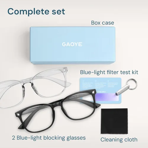 Miniatura 7 de Gaoye - Gafas de luz azul para computadora y juegos - Lentes anti rayos UV, resistentes a los arañazos y ajuste cómodo 2 negro y gris transparente