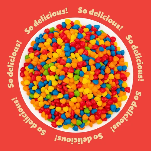 Miniatura 3 de Mini Candy Hearts Bolsa de 1 libra Caramelo duro de sabores de frutas surtidos Corazones de arcoíris para bufés de dulces, aperitivos