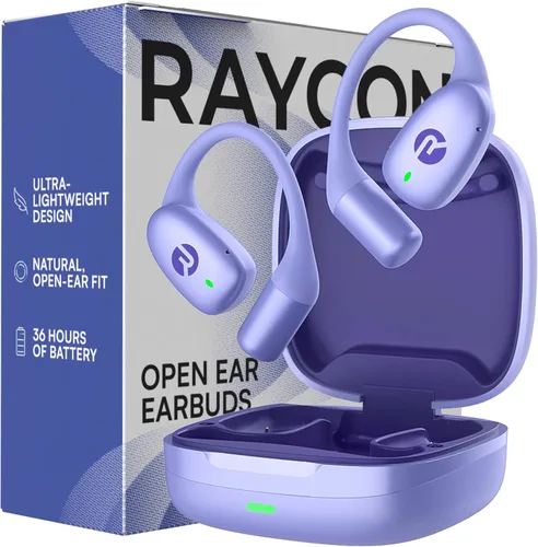 Miniatura 10 de Raycon Essential Open Earbuds – Auriculares inalámbricos True Wireless de oído abierto con Bluetooth 6.0, ultraligeros, diseño de gancho cómodo, Azul