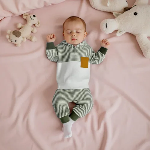 Miniatura 67 de Conjunto de ropa de otoño e invierno para bebé y niño, sudadera larga con capucha y pantalones para niños pequeños, 6, 12, 18, 24 meses, 2T