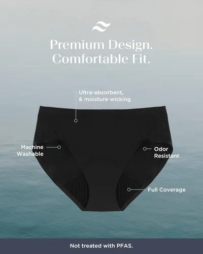 Miniatura 5 de saalt Calzoncillo sin costuras – Ropa interior de época – Regular, pesado y súper absorbente – Sustituye a las almohadillas y tampones