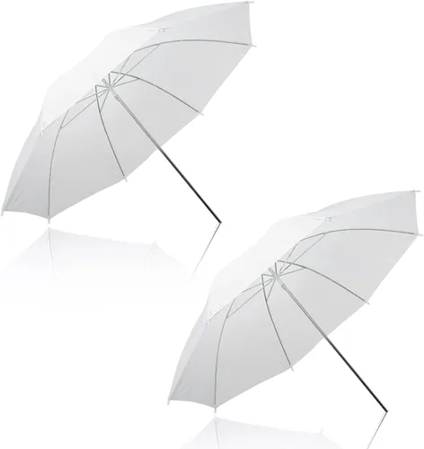 Paquete de 2 kits de iluminación para paraguas de fotografía, 2 paraguas suave blanco translúcido de 43 pulgadas para estudio/exterior para fotos y