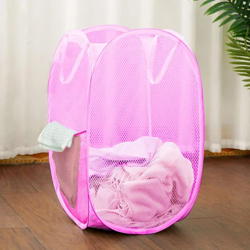 Miniatura 6 de Cesta de lavandería desplegable, cesta portátil de malla para lavandería, contenedor de almacenamiento de ropa plegable para dormitorio, dormitorio