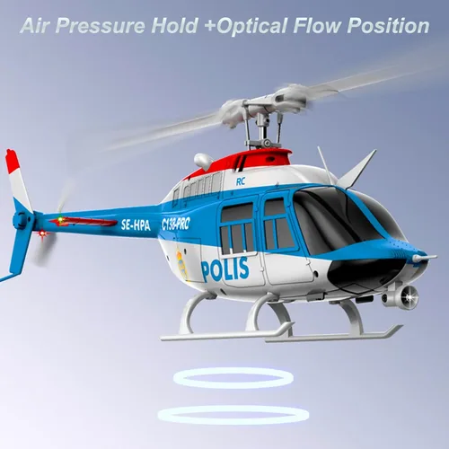 Miniatura 4 de C138Pro 206 Helicóptero de control remoto para adultos principiantes RC Heli Aileronless 6CH 6 ejes giroscopio presión de aire retención de flujo