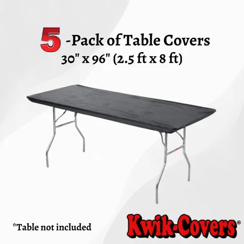 Miniatura 2 de Fundas plásticas rectangulares Kwik-Covers de 8 pies (2,4 m), 30 x 96 pulgadas, paquete de 5, Negro