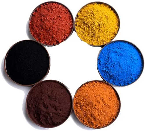 Grado cosmético, polvo de óxido de hierro, paquete de 6, pigmento de hormigón, mortero, óxido negro, amarillo, rojo, azul, naranja y marrón, 1.76 oz