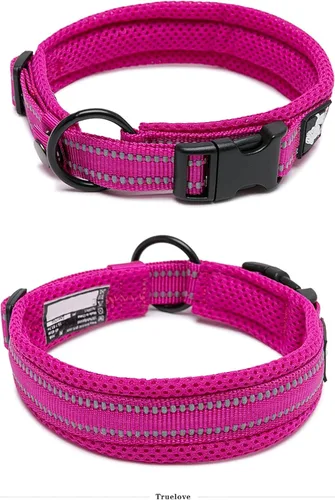 Miniatura 14 de Truelove TLC5011 - Collar para perro reflectante con hebilla Duraflex de alta calidad, cincha de nailon de alta calidad, sin estrangulamiento, Negro