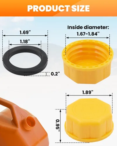 Miniatura 2 de 4 piezas de tapa de lata de gas, tapa de repuesto para contenedores de almacenamiento de gasolina, tanques de combustible, jarras de agua - Diseño